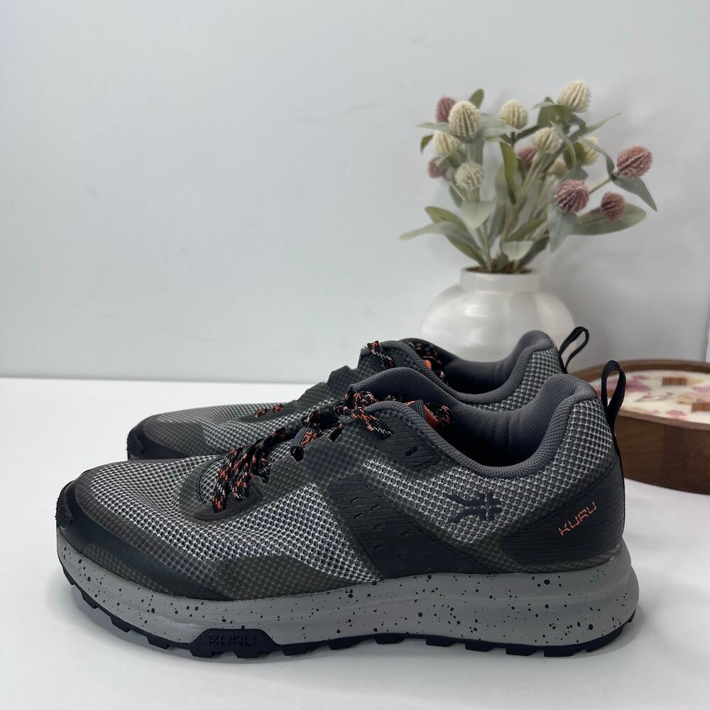 Kuru Atom Trail Support Comfort Sneaker Lead Gray/Orange Spice Men 9.5M Tried On